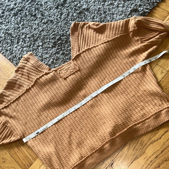 Free People Women's Magical Thermal Cotton Drop-Shoulder Waffle Top Small - Picture 7 of 10